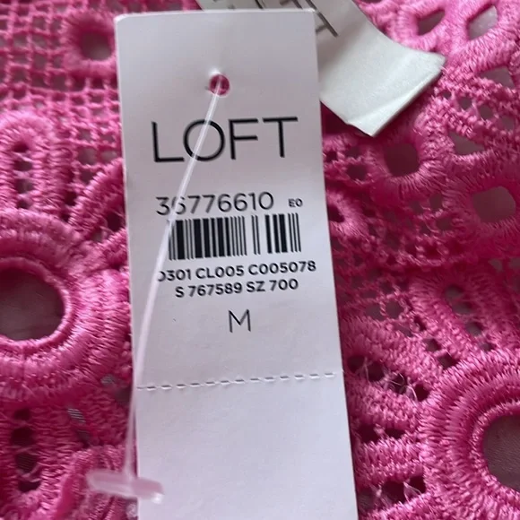 LOFT Blush Lace Accent Blouse - Picture 4 of 4